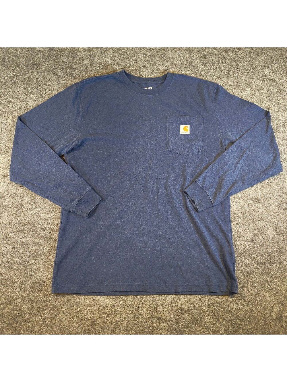 Carhartt Loose Fit Heavyweight Long Sleeve Pocket T-Shirt Blue Heather Men's M